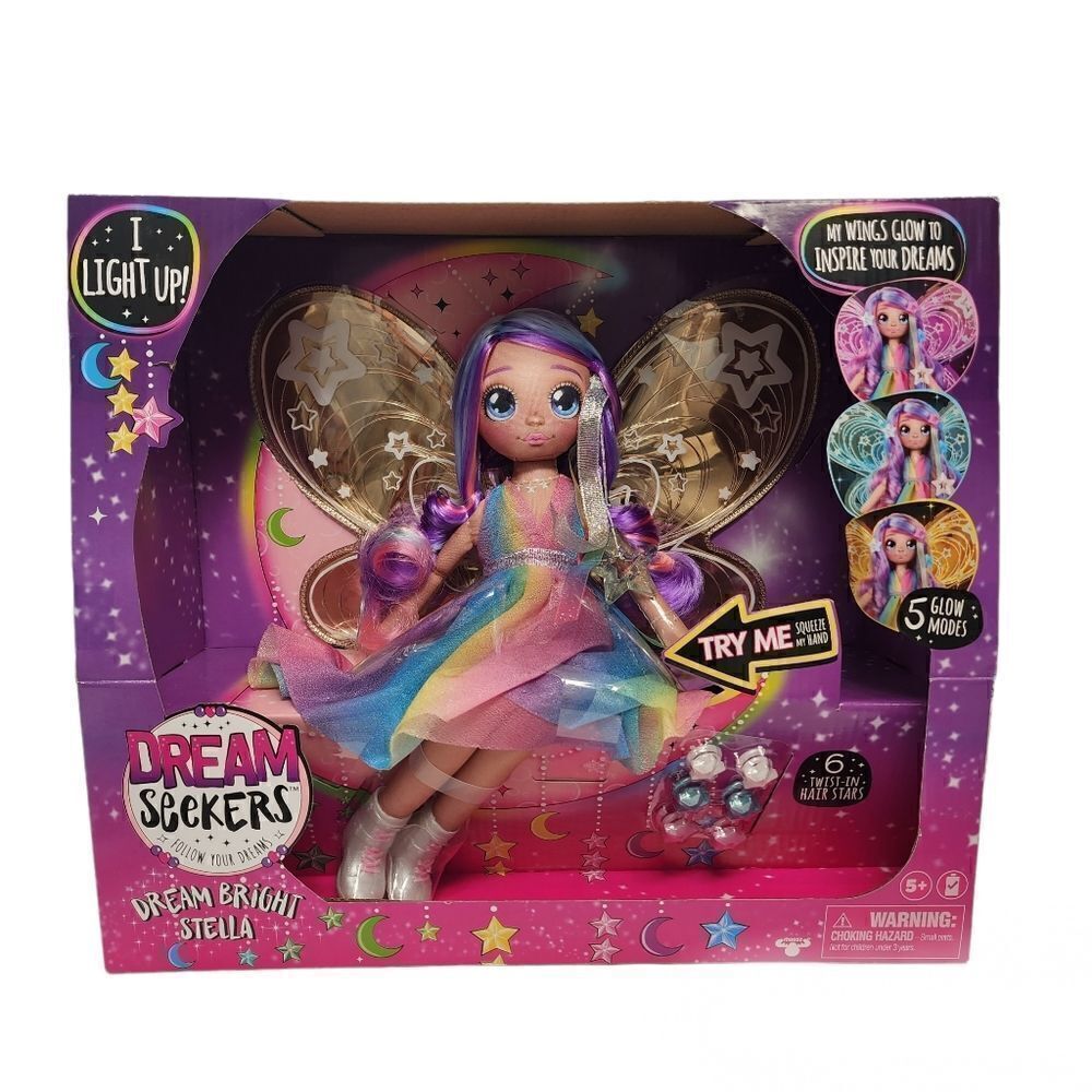 Dream Bright Stella Dream‎ Seekers Light Up Doll 5 Glow Modes Fairy Wings